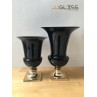 BLACK-TCV01 - แจกันแก้ว แฮนด์เมด สีดำ ความสูง 30 ซม.